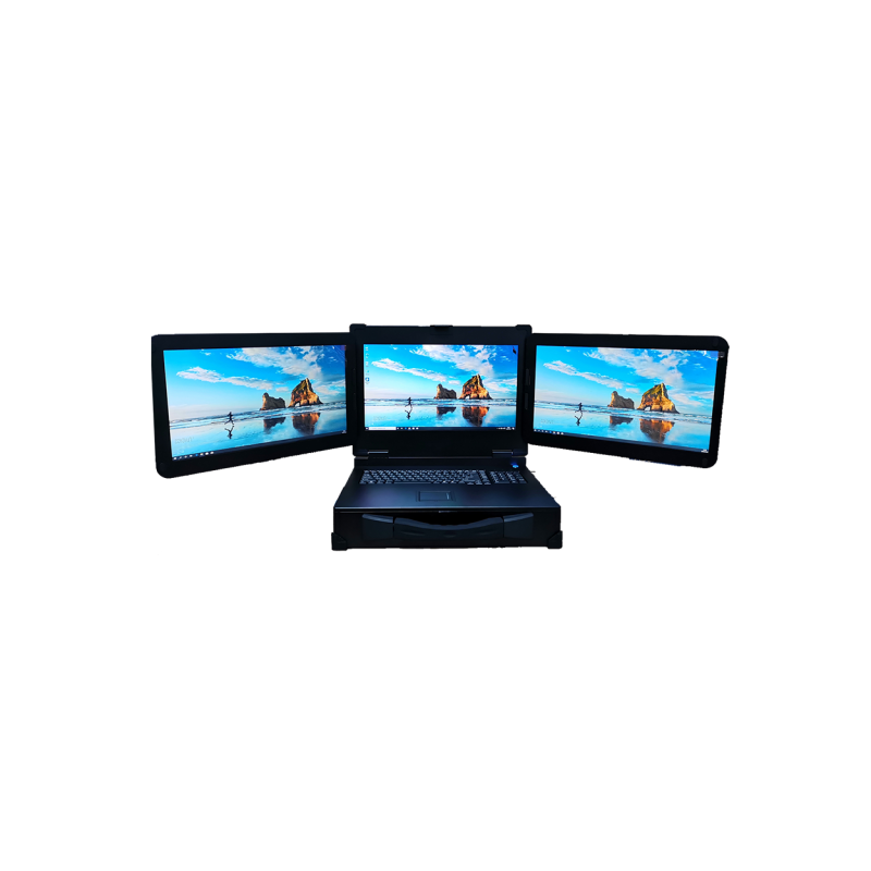 Visual command foldable portable three screen command box